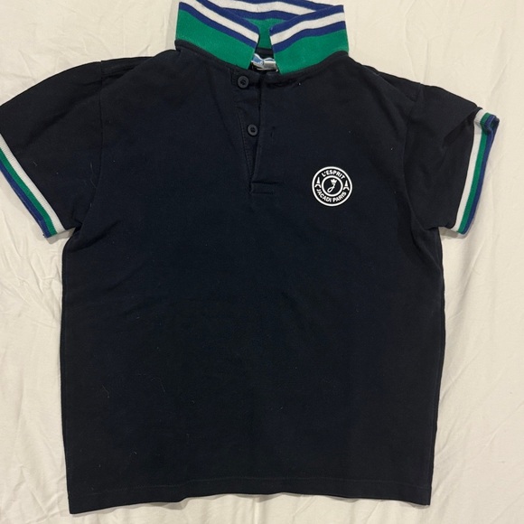 Jacadi Kids Polo Shirt - Blue and Black with Green Accents - Picture 7 of 7